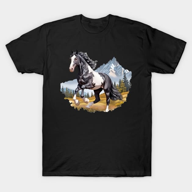 Paint or Pinto Horse Mustang Sticker T-Shirt by candiscamera